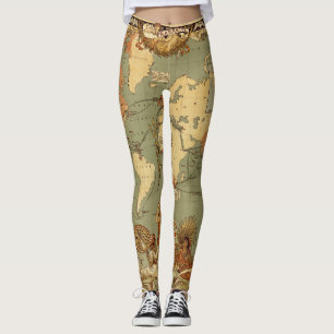 Leggings Affiche de la carte du monde de l'Empire britanniq