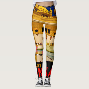 Leggings Affiche de voyage Inde art indien vintage