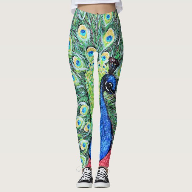 Leggings Afficher Peacock Peainting (Devant)