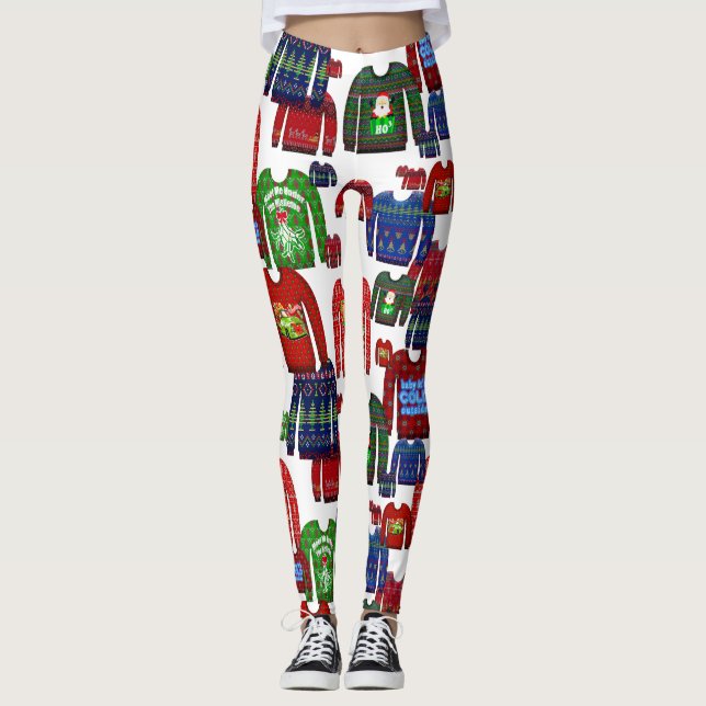 Leggings affreux chandail de Noël (Devant)