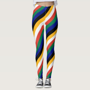 Leggings Afrique du Sud Couleurs du drapeau national diagon