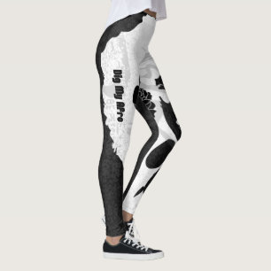 Leggings afro noir, gris et graffiti
