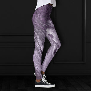 Leggings Agate violette cristallisée Moody Marbled Stone