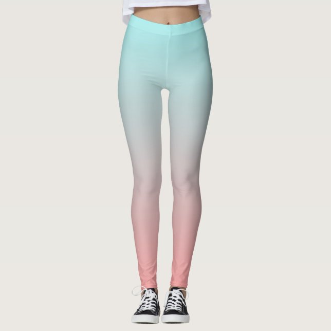 Leggings Agréablement rose et bleu Ombre (Devant)