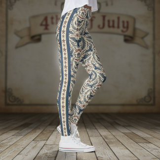 Leggings Aigles d'Americana Fleurs Étoiles et Rayures  ID12
