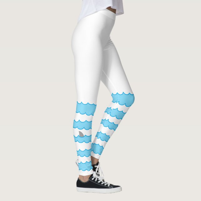 Leggings Aileron drôle de requin sur l'illustration de (Droite)
