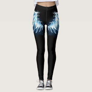 Leggings Ailes d'angle brillant bleu sur arrière - plan noi