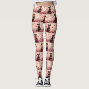 Leggings Airedale avec Rose - Saint Valentin