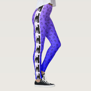 Leggings Airedale Terrier Silhouette bleu violet Ombre