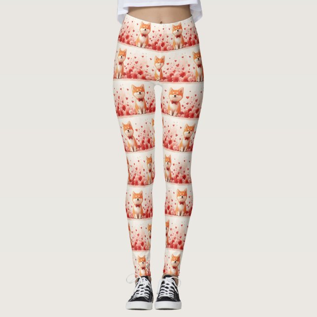Leggings Akita avec Rose - Saint Valentin (Devant)