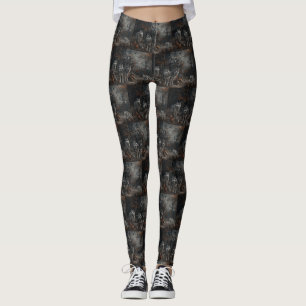 Leggings Alaskan Malamute Halloween Night Doggy Délice