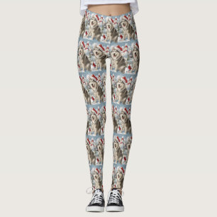 Leggings Alaskien Malamute Chien hiver Merveilles de Noël