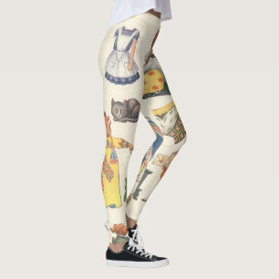 Leggings Alice au pays des merveilles, poupée Vintage en pa