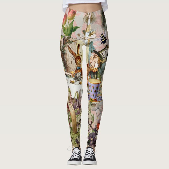 Leggings Alice au pays des merveilles Tea Party Art (Devant)