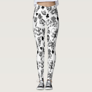 Leggings Alice White Rabbit Wonderland Classic