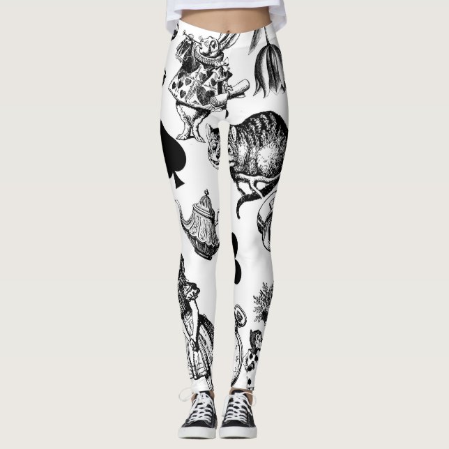 Leggings Alice White Rabbit Wonderland Classic (Devant)
