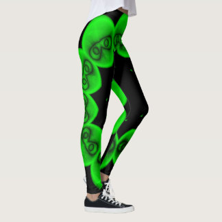 Leggings Alien vert clair circulaire Abstrait