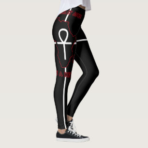 Leggings ALKEBULAN - ANKH EST UNE CLÉ (Noirs uniquement)