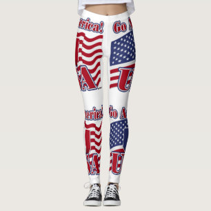 Leggings Allez l'Amérique ! États-Unis avec drapeau