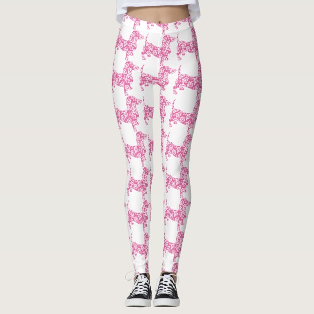Leggings Aloha Pink Dachshund (Devant)