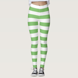 Leggings Amande et blanc couleur horizontale rayée