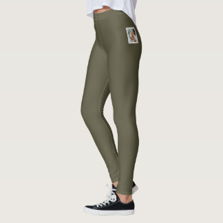 Leggings Amateur de chat personnalisé Dark Olive chaud neut