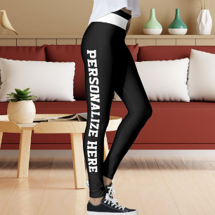 Leggings Amateur de chat personnalisé noir et blanc fait su