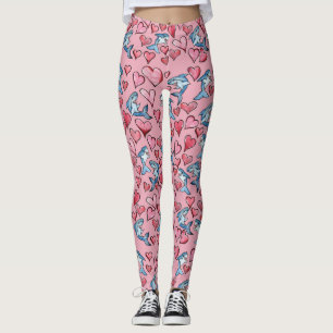 Leggings Amateurs de requins mignons requins et coeurs