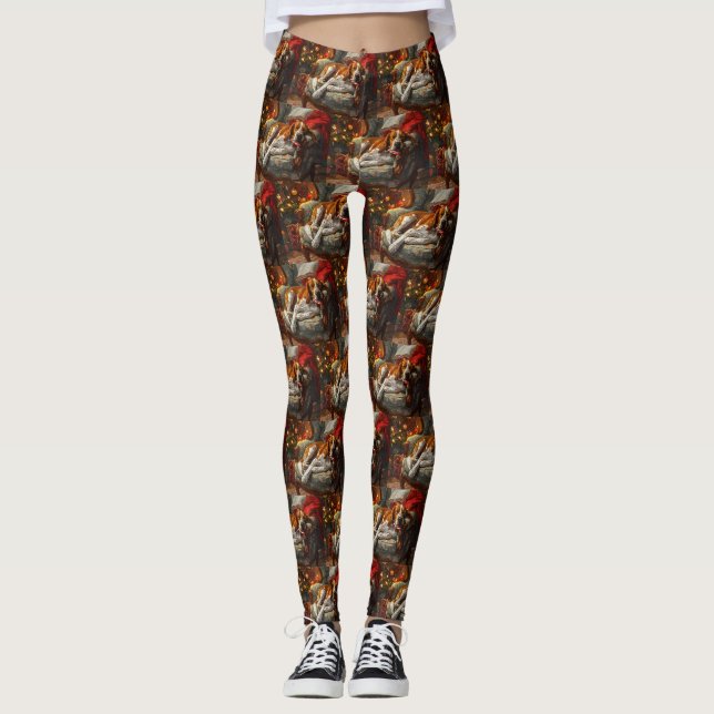 Leggings American English Foxhound Chien Festif de Noël (Devant)