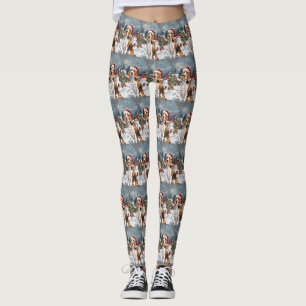 Leggings American English Foxhound Chien hiver Noël Joie