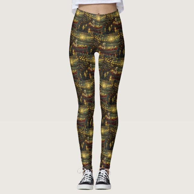 Leggings American Staffordshire Noël Festival Voyage (Devant)
