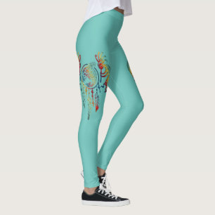 Leggings Amérindien Kokopelli Whale Dreamcatcher 1