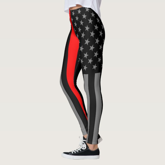 Leggings Amincissez la ligne rouge mode graphique de (Gauche)