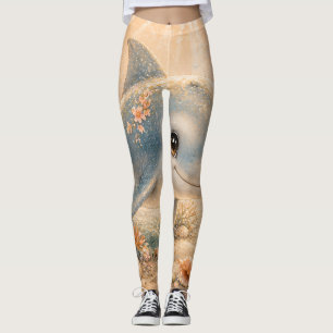 Leggings Amitié sous-marine – Dauphin et étoile de mer