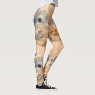 Leggings Amitié sous-marine – Dauphin et étoile de mer (2)