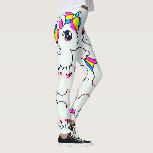 Leggings Amour coloré mignon de Kawaii de licorne (Droite)