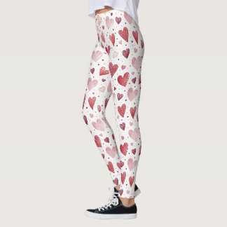 Leggings Amour en aquarelle - Motif du coeur lunaire