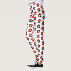 Leggings amour valentin couple rouge noir floral nouveau si