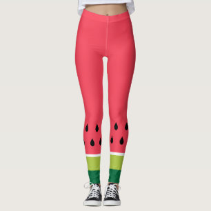 Leggings Amusant Coral moderne rose vert pastèque Melon