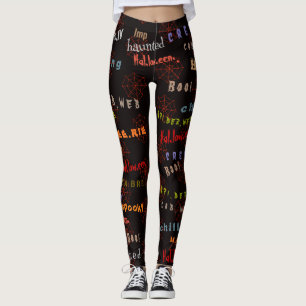 Leggings Amusant et coloré Halloween Cobweb Holiday Spirit