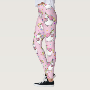 Leggings Amusant gras Unicorne mangeant saupoudrer Doughnut