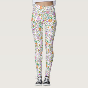 Leggings Amusant joli botanique coloré motif floral