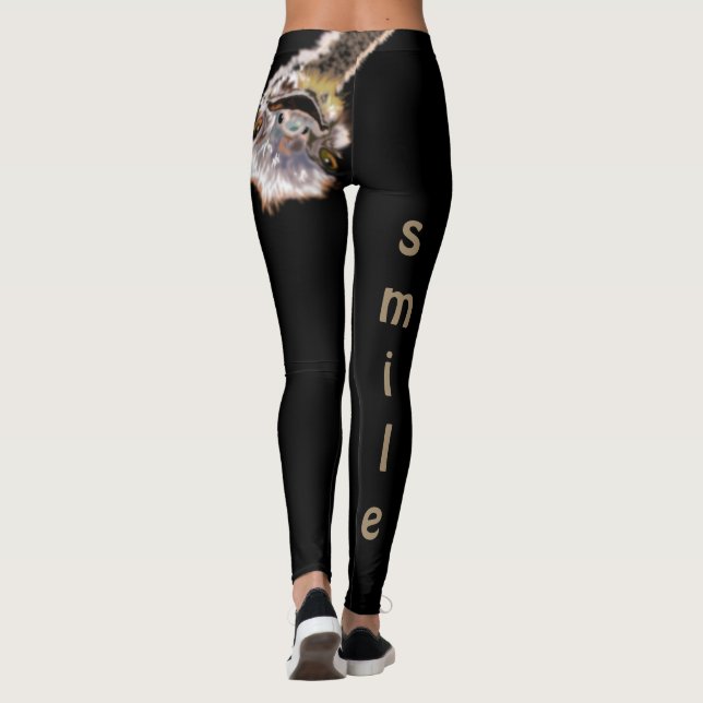 Leggings amusants avec autruche joueuse - Smile (Dos)