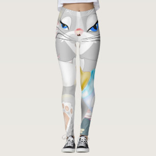 Leggings amusants avec chat