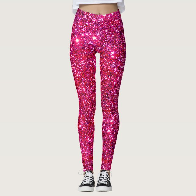 Leggings Amusement à la mode de mode rose scintillante (Devant)