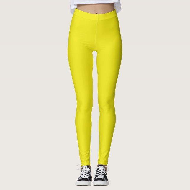 Leggings Ananas couleur uni jaune (Devant)