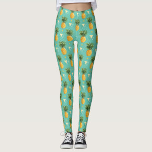 Leggings Ananas lumineux sur le motif géométrique