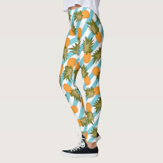 Leggings Ananas Tropical d'été et rayures