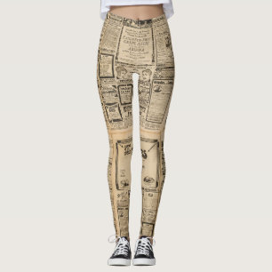 Leggings Ancien journal : arrière - plan de papier vintage.
