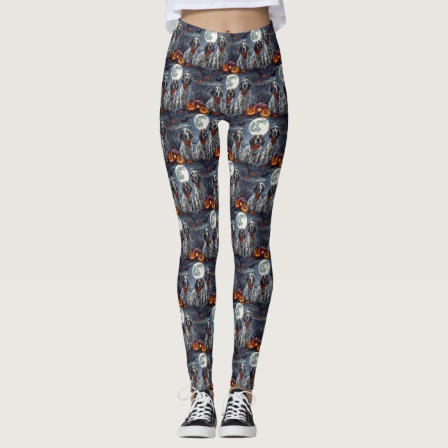 Leggings Anglais Setter Halloween Éffrayant (Devant)